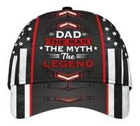 Papa l'homme Le Mythe La Légende Motif Noir Homme Femme Strapback Cap Protection Solaire Casquette-Hip Hop Réglable Casquette De Baseball pour Camping Golf Adulte