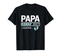 Papa Loading 2027 Annonce Grossesse Futur Père Bébé T-Shirt Graphique avec Valeur, Homme, Noir, S