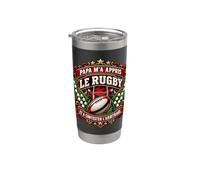 Papa M’a Appris Le Rugby Et À Contester L’Arbitrage Gobelet isotherme en acier inoxydable double paroi