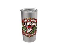 Papa M’a Appris Le Rugby Et À Contester L’Arbitrage Gobelet isotherme en acier inoxydable double paroi