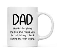 Papa, Merci De M'Avoir Donné La Vie Et Merci De Ne Pas Me L'Avoir Reprise Pendant Mon Adolescence. Tasse Drôle Tasses À Thé Avec Anse Mug À Café Pour Travail Bureau Cuisine 330Ml