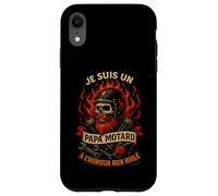 Papa Motard À l'Humour Bien Huilé Tee Pour Père Biker Coque pour iPhone XR