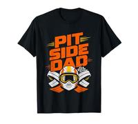 Papa Motocross Regarde Son Fils Courir Voie des Stands Bord T-Shirt