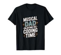 Papa Musicien appréciant Son Programmeur de Temps de Codage T-Shirt