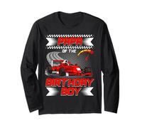 Papa of The Birthday Boy Race Car Party Family Matching Manche Longue