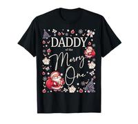 Papa of The Merry One Fun With Family And Cute Santa Party T-Shirt
