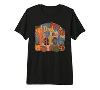 Papa of The Patch Automne Citrouille Patchwork T-Shirt Haut de Gamme