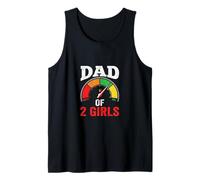 Papa of Two Girls Daddy and 2 Daughters Funny Father's Day Débardeur