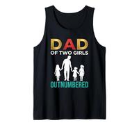 Papa of Two Girls Daddy and 2 Daughters Funny Father's Day Débardeur