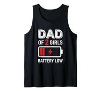 Papa of Two Girls Daddy and 2 Daughters Funny Father's Day Débardeur