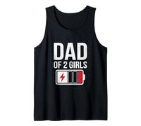 Papa of Two Girls Daddy and 2 Daughters Funny Father's Day Débardeur