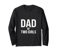 Papa of Two Girls Daddy and 2 Daughters Funny Father's Day Manche Longue