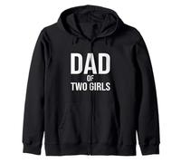 Papa of Two Girls Daddy and 2 Daughters Funny Father's Day Sweat à Capuche