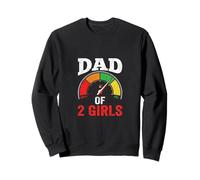 Papa of Two Girls Daddy and 2 Daughters Funny Father's Day Sweatshirt