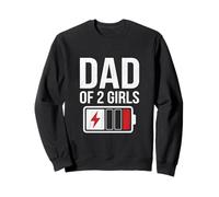 Papa of Two Girls Daddy and 2 Daughters Funny Father's Day Sweatshirt