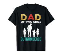 Papa of Two Girls Daddy and 2 Daughters Funny Father's Day T-Shirt