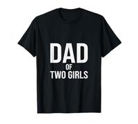 Papa of Two Girls Daddy and 2 Daughters Funny Father's Day T-Shirt
