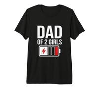 Papa of Two Girls Daddy and 2 Daughters Funny Father's Day T-Shirt Haut de Gamme