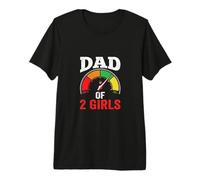 Papa of Two Girls Daddy and 2 Daughters Funny Father's Day T-Shirt Haut de Gamme