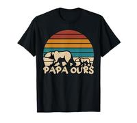 Papa Ours Animal Retro Fête Des Pères Famille Homme Cadeau T-Shirt