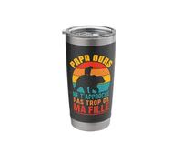 Papa Ours Vintage Ne T’Approche Pas De Ma Fille Drôle Gobelet isotherme en acier inoxydable double paroi
