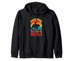 Papa Ours Vintage Ne T’Approche Pas De Ma Fille Drôle Sweat à Capuche