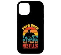 Papa Ours Vintage Ne T’Approche Pas De Mes Filles Drôle Coque pour iPhone 12/12 Pro