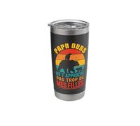Papa Ours Vintage Ne T’Approche Pas De Mes Filles Drôle Gobelet isotherme en acier inoxydable double paroi