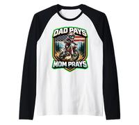 Papa paie Maman Prie pour Enfants Dirt Bike Rider Boy American MX USA Manche Raglan