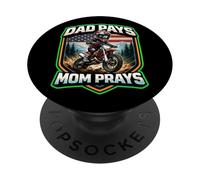 Papa paie Maman Prie pour Enfants Dirt Bike Rider Boy American MX USA PopSockets PopGrip Adhésif