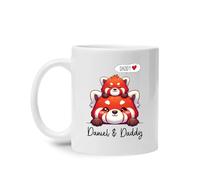 Papa Panda Roux Et Son Bébé Tasse À Café Céramique Tasse À Thé Unique Mug Cadeaux Amusants Pour Bureau Collègue Pâques 330Ml