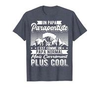 Papa Parapentiste T-Shirt, Homme, Bleu Chiné, 4XL