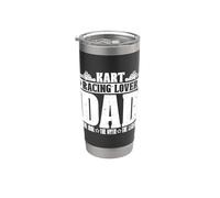 Papa passionné de courses de karting The Idol The Car Racing Kart Racing Gobelet isotherme en acier inoxydable double paroi