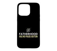 Papa, paternité, Bouton « No Pause » épuisé Coque pour iPhone 15 Pro Max