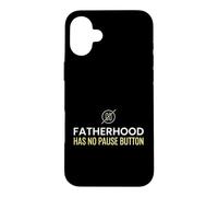Papa, paternité, Bouton « No Pause » épuisé Coque pour iPhone 16 Plus