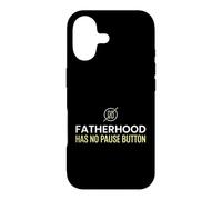 Papa, paternité, Bouton « No Pause » épuisé Coque pour iPhone 17