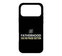 Papa, paternité, Bouton « No Pause » épuisé Coque pour iPhone 17 Pro Max