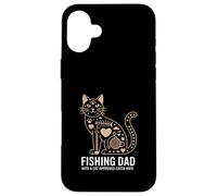 Papa pêcheur avec Un Chat approuvé taux de Capture drôle Coque pour iPhone 16 Plus