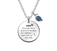 Papa Pendentif Colliers Personnalisé Noël Cadeau D'anniversaire Fête Pères Action de Grâce Appréciation Breloques Merci Citations Mignon Bijoux Rappel Hommes Famille Amour Souvenir