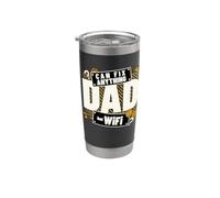 Papa - Père sait tout réparer, sauf le Wi-Fi Gobelet isotherme en acier inoxydable double paroi