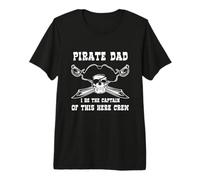 Papa Pirate, Capitaine de l'équipage de This Here - Skull & Crossbones T-Shirt Haut de Gamme