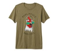 Papa Poule Papa Cool, pour Papa français Chiken Dad, fête des pères T-Shirt Haut de Gamme