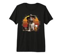 Papa pour Chien Vintage Retro Cavalier King Charles Spaniel Dad T-Shirt Haut de Gamme