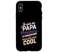 Papa Réunionnais Humour Cadeau créole ile de la réunion 974 Coque pour iPhone X/XS