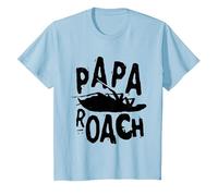 Papa Roach - Official Merchandise - Classic Infest Logo T-Shirt, Enfant, Bleu Céleste, 4 Ans