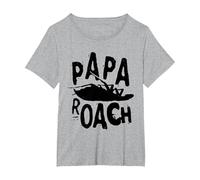 Papa Roach - Official Merchandise - Classic Infest Logo T-Shirt, Femme Grandes Tailles, Gris Chiné, 4X