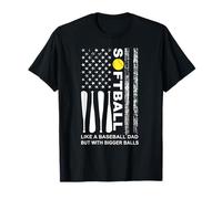 Papa softball comme un baseball mais avec de plus grandes balles drapeau des États-Unis T-Shirt