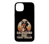 Papa Teckel Treat Dealer Motif Rétro Humour Chien Coque pour iPhone 14 Plus