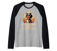Papa Teckel Treat Dealer Motif Rétro Humour Chien Manche Raglan