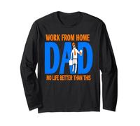 Papa Télétravail Journée Drôle Meilleur Humour Manche Longue